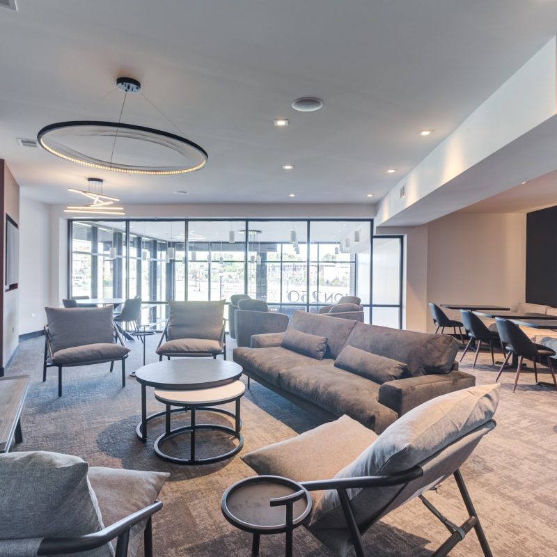 Station 250 modern seating cluster with comfortable chairs and contemporary furniture grouping Mundelein IL